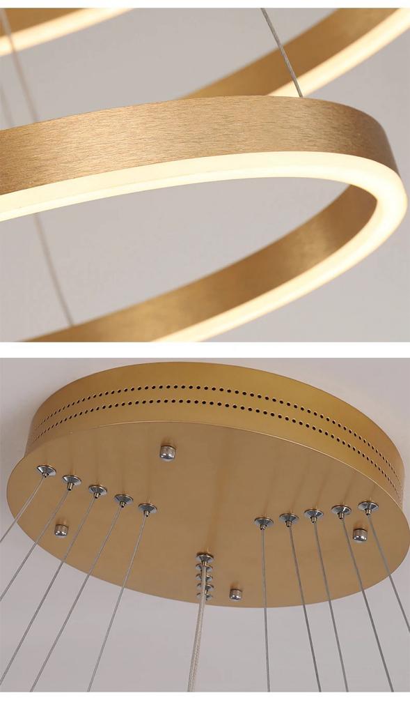 Suspension Davos Dorée Élégante 80cm Design Moderne Lumineux