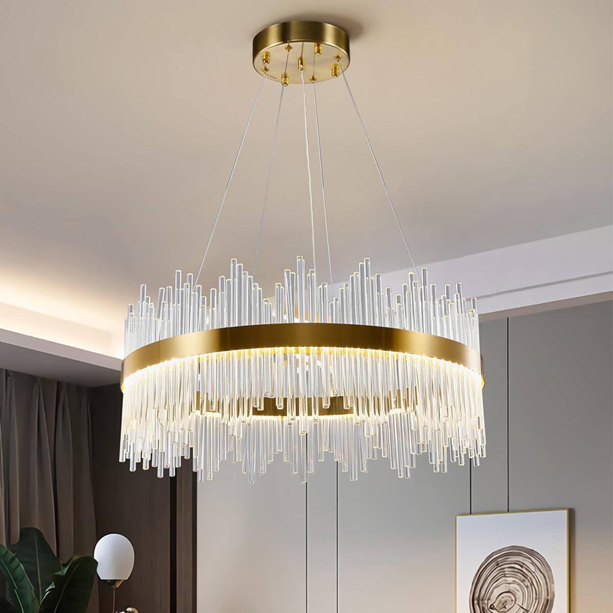Lustre Eva rond moderne élégant design contemporain lumineux déco