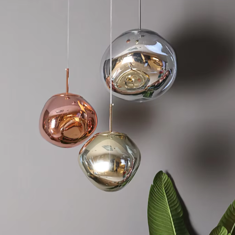 Suspension Métallique Grise Effet Miroir Élégante Maroc