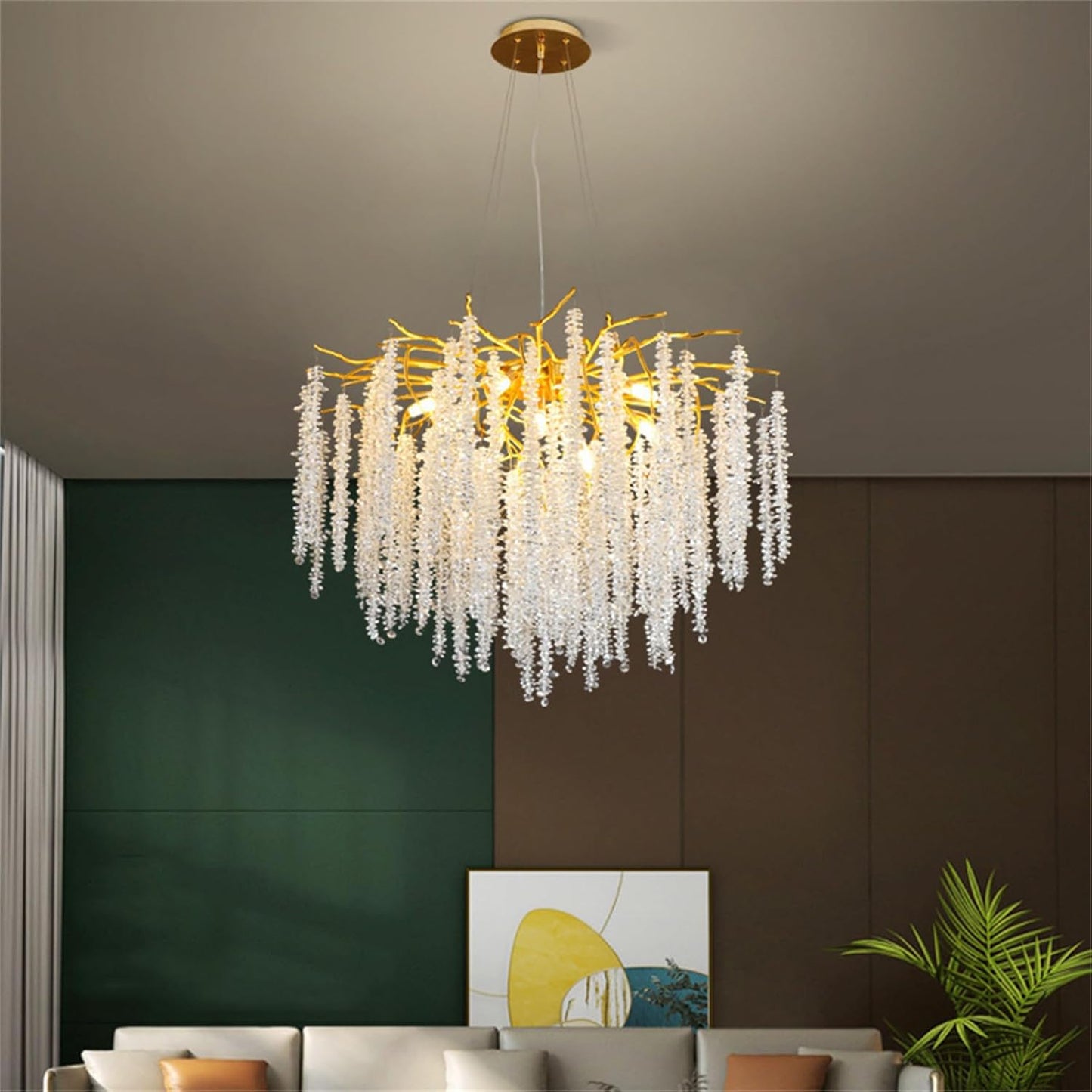 Lustre Cristal 80cm Élégant pour Salon Marocain Traditionnel Design Maroc
