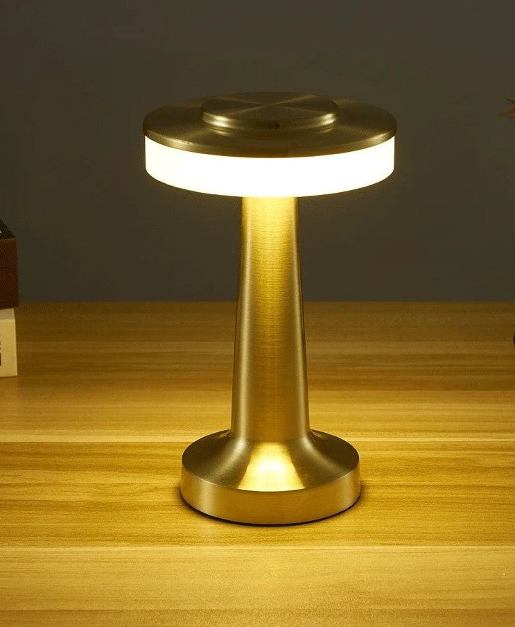 Lampe De Table Carol Dorée Rechargeable Lumière Ambiante LED Élégante
