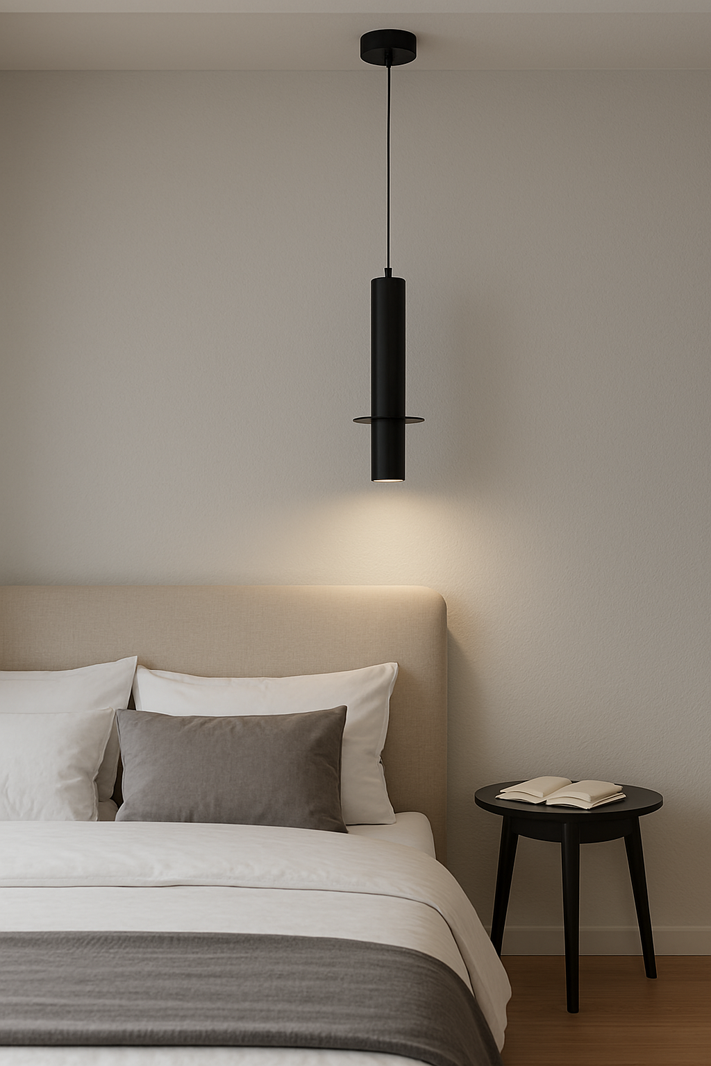 Suspension Design Moderne en Marbre Noir et Aluminium Mat Élégant