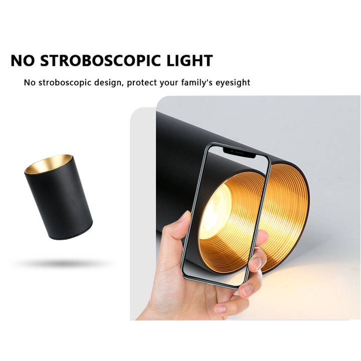 Spot Plafonnier "Black Gold" Cylindrique en Aluminium