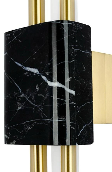 Applique Murale en Marbre Noir Élégante et Polyvalente pour Intérieur