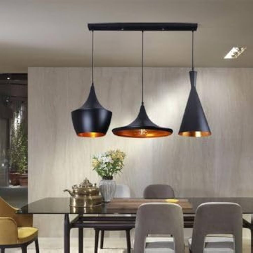 Suspension Stella Lumineuse Moderne en Verre et Métal Noir Élégant