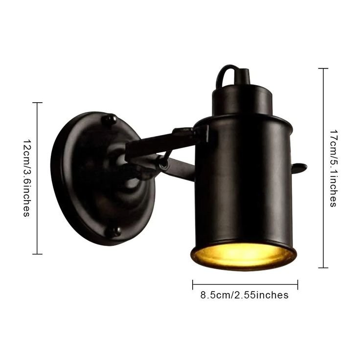 Applique murale BRONX noire avec douille E27 élégante et moderne