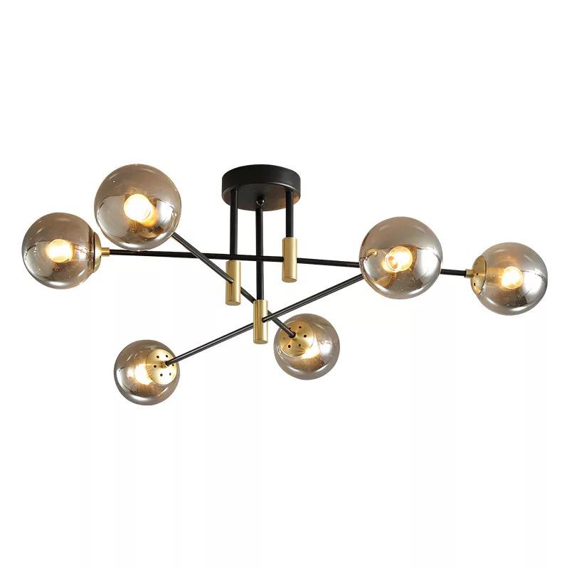 Suspension Aria 6 Branches Design Fumé Élégante et Lumineuse