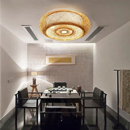 Plafonnier en Rotin Naturel – Design Élégant