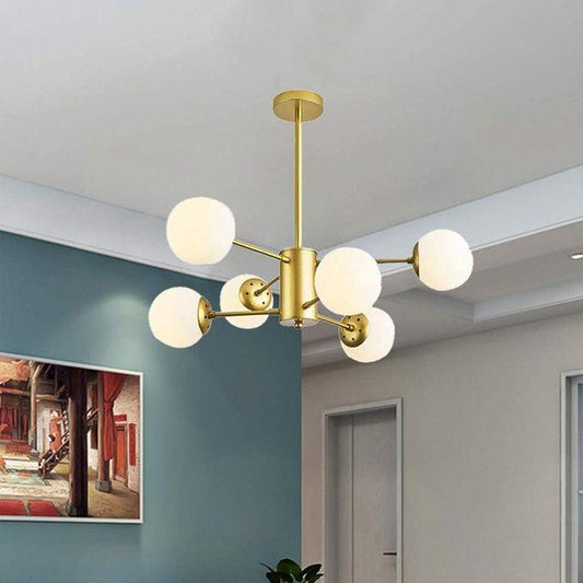 Suspension Liza 6 branches design moderne lumière chaude élégante