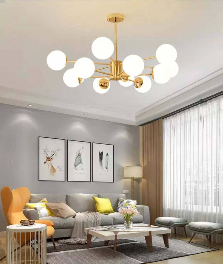 Suspension Liza 12 Boules Verre Design Chic Élégant Lumineux