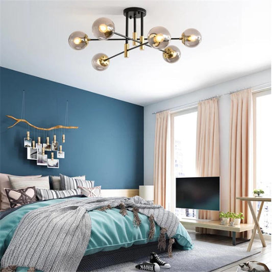 Suspension Aria 6 Branches Design Fumé Élégante et Lumineuse
