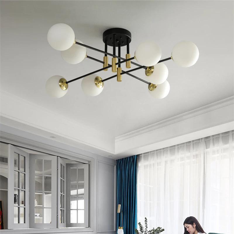 Suspension Aria 8 Blanche Élégante Design Moderne Lumineuse