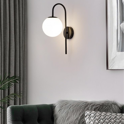 Applique murale élégante boule blanche noir et doré moderne design