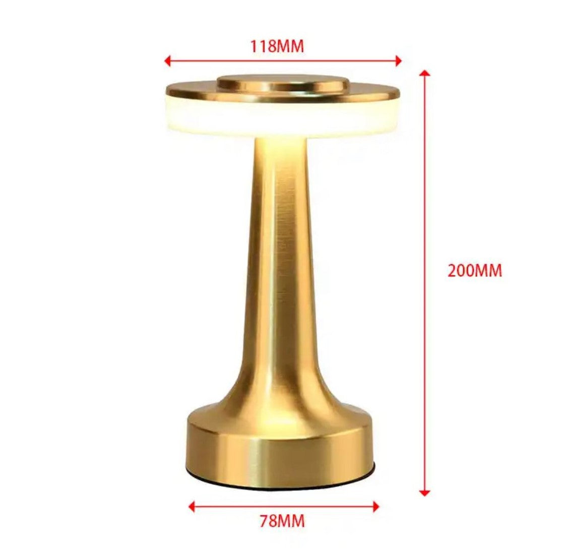 Lampe De Table Carol Dorée Rechargeable Lumière Ambiante LED Élégante