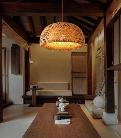 Suspension Hawai en Bambou Naturel Lumineuse Décoration Suspendue Élégante