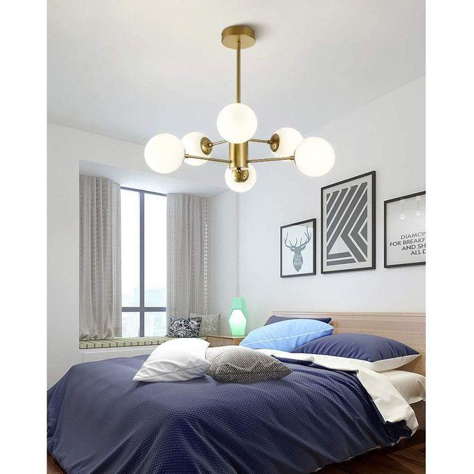 Suspension Liza 6 branches design moderne lumière chaude élégante