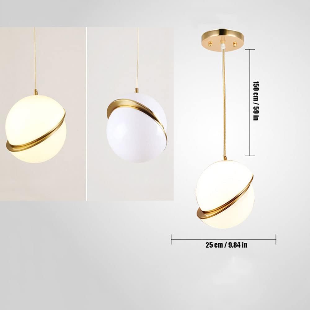 Luminaire Suspension Lune Blanche en Verre Éclatant et Moderne