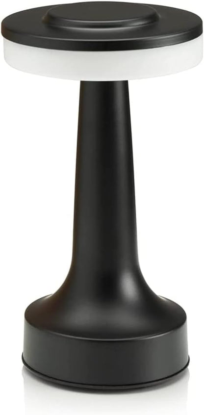 Lampe De Table Carol Noire Rechargeable Lumière Ambiante LED Élégante