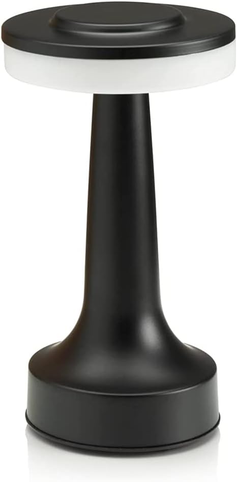 Lampe De Table Carol Noire Rechargeable Lumière Ambiante LED Élégante