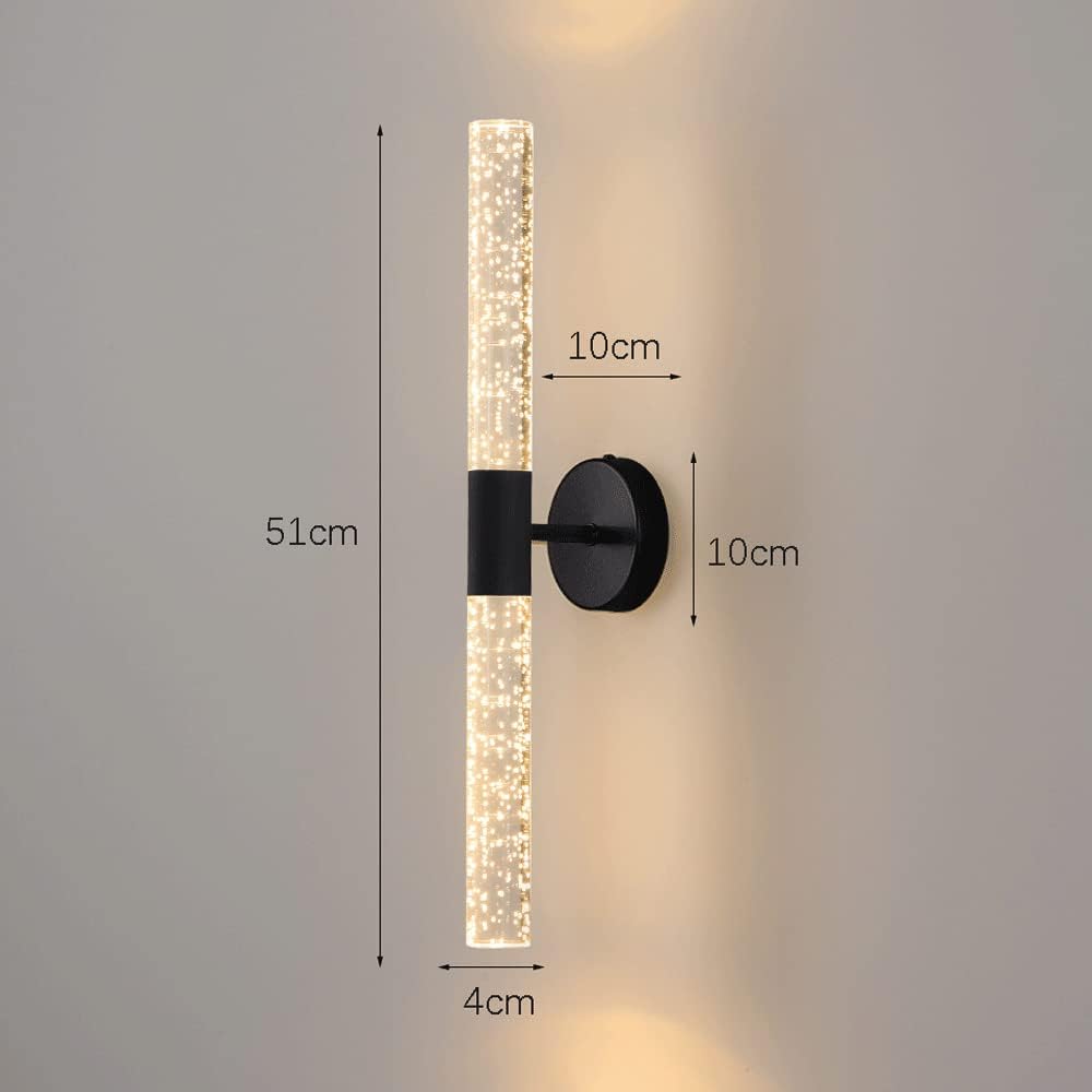 Applique murale LED élégante verre craquelé et motif noir moderne design