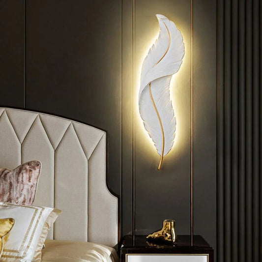 Applique Murale Design en Forme de Plume - Éclairage Moderne et Artistique