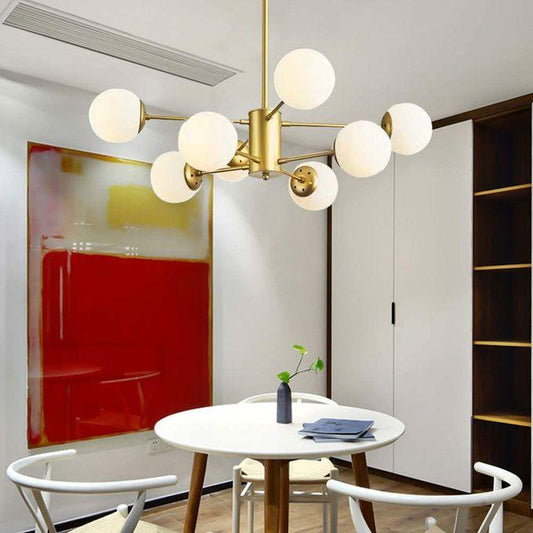 Suspension Liza Moderne 8 Branches Métal Noir Design Éclatant