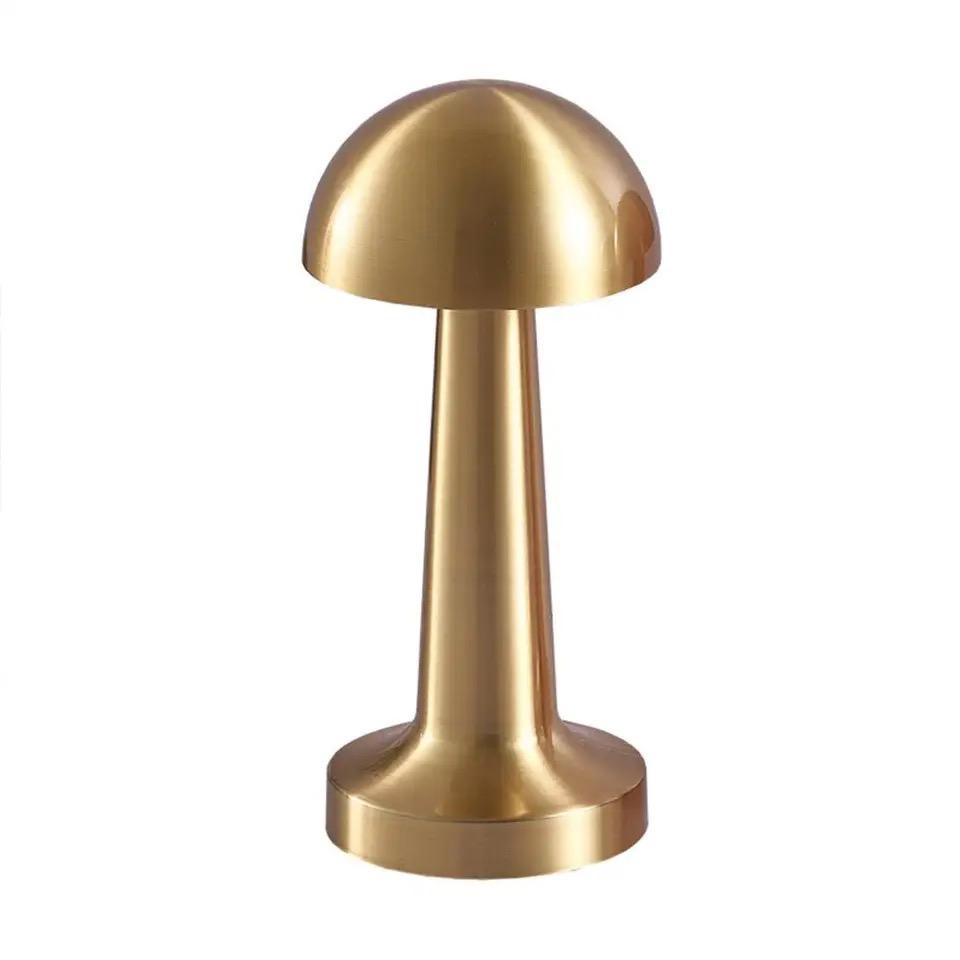 Lampe de Table Mushroom Dorée Rechargeable LED Ambiance Chic Moderne