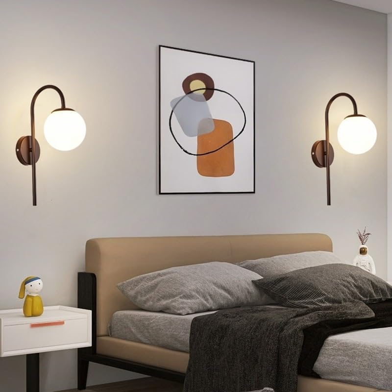 Applique Murale Élégante Boule Transparente avec Support Doré Noir