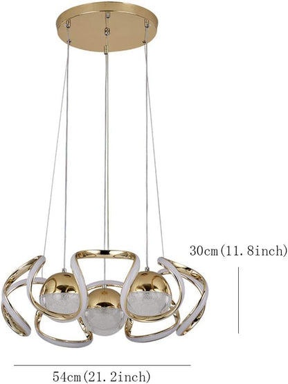 Suspension Luminaire "Aurore" LED – Design Futuriste Doré