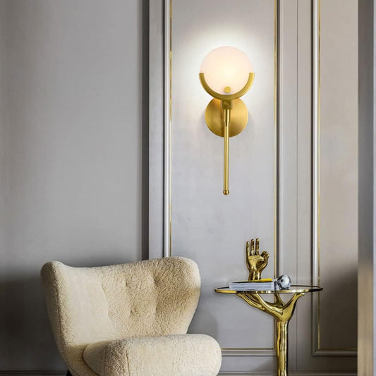 Applique murale en résine marbre blanc doré déco moderne élégante lumineuse