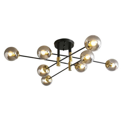 Suspension Design Aria 8 Branches Verre Fumé Élégante Modulaire