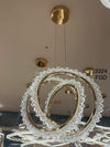 Suspension LED "Kenza" – Triple Anneaux Cristal Finition Dorée