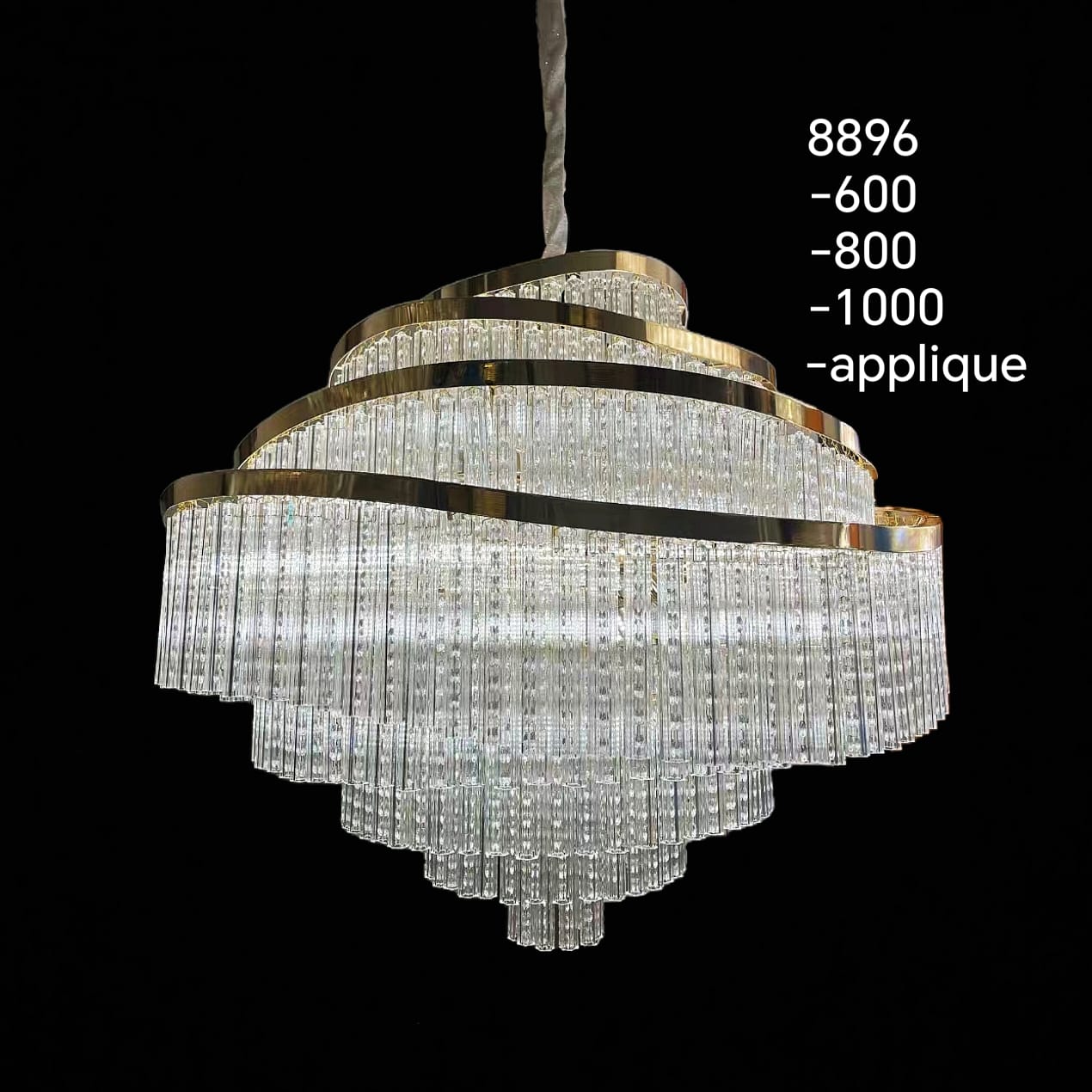 Lustre "Al Massira" en Cristal avec Finition Dorée