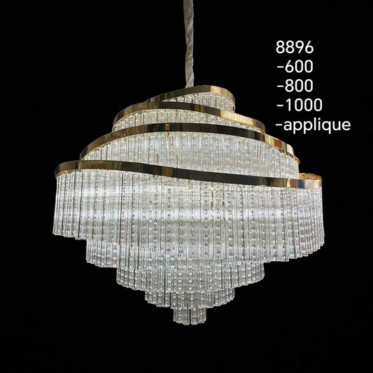 Lustre "Al Massira" en Cristal avec Finition Dorée
