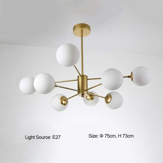 Suspension Liza Moderne 8 Branches Métal Noir Design Éclatant