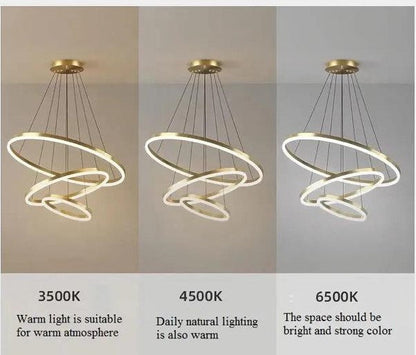 Suspension Davos Dorée Élégante 80cm Design Moderne Lumineux