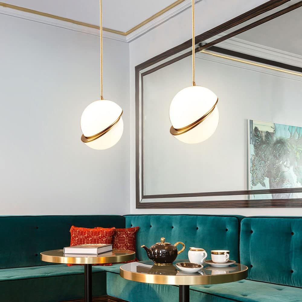 Luminaire Suspension Lune Blanche en Verre Éclatant et Moderne