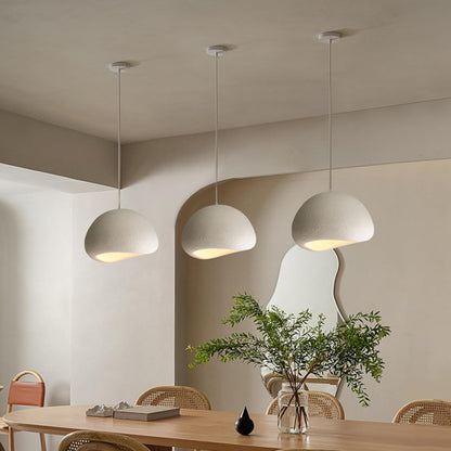 Suspension Wabi Blanche Design Moderne Céramique Résine Renforcée Élégante