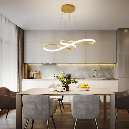 Suspension Yucca Dorée Élégante Design Moderne Luminaire Salle à Manger