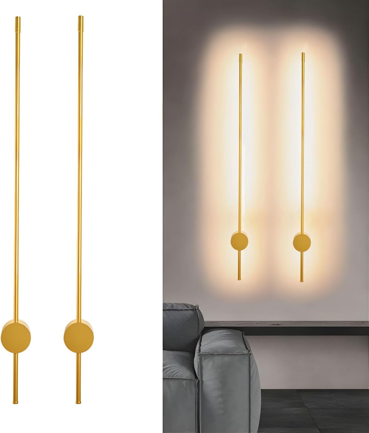 Applique Murale LED Linéaire Dorée Élégante pour Ambiance Moderne