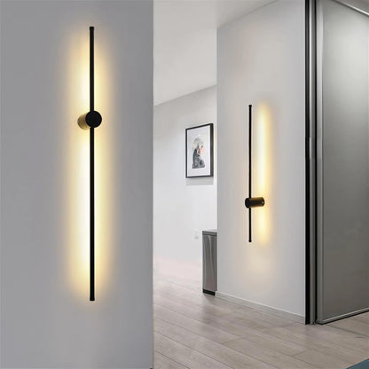 Applique Murale LED Linéaire Noire Élégante Design Moderne Lumineuse