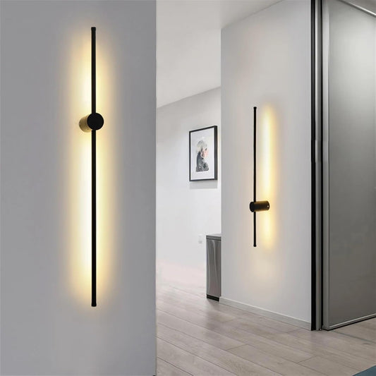 Applique Murale LED Linéaire Noire Élégante Design Moderne Lumineuse