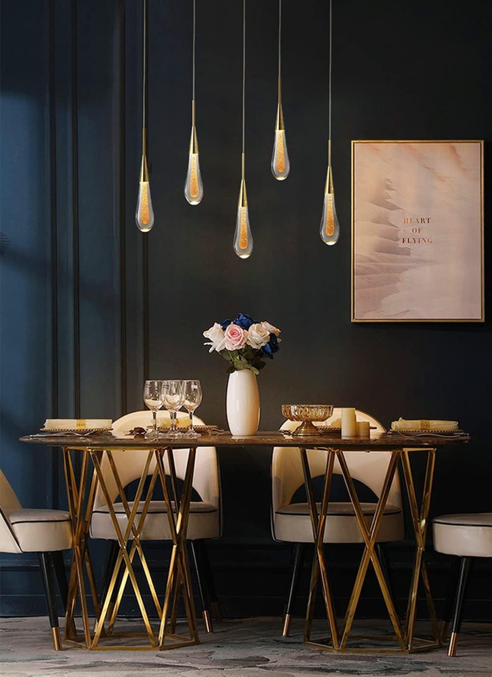 Suspension en Verre Tea Drop Élégante Forme Goutte pour Intérieur