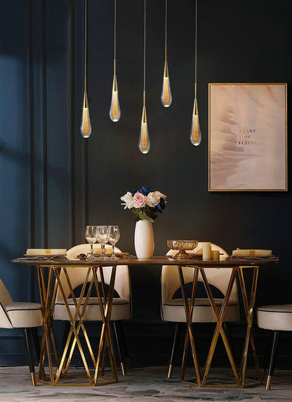 Suspension en Verre Tea Drop Élégante Forme Goutte pour Intérieur