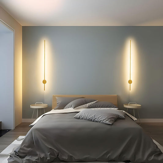 Applique Murale LED Linéaire Dorée Élégante pour Ambiance Moderne