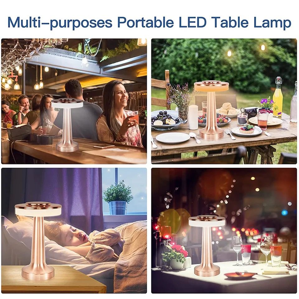 Lampe De Table Carol Dorée Rechargeable Lumière Ambiante LED Élégante