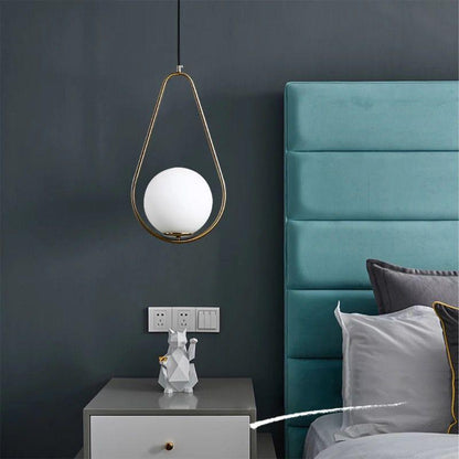 Suspension Goby design moderne en métal noir élégant 60 cm