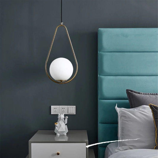 Suspension Goby design moderne en métal noir élégant 60 cm