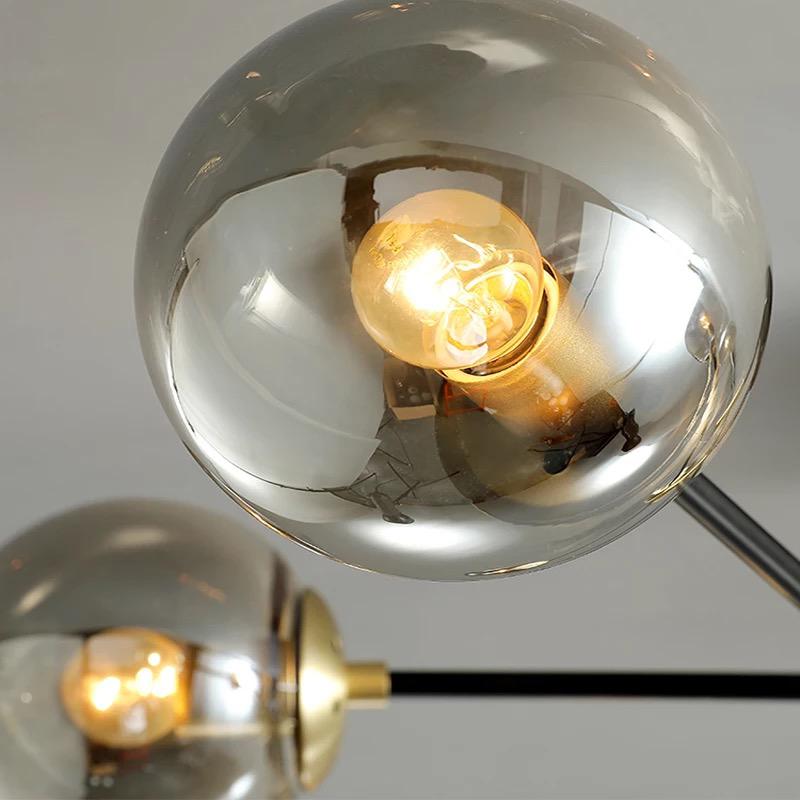 Suspension Design Aria 8 Branches Verre Fumé Élégante Modulaire