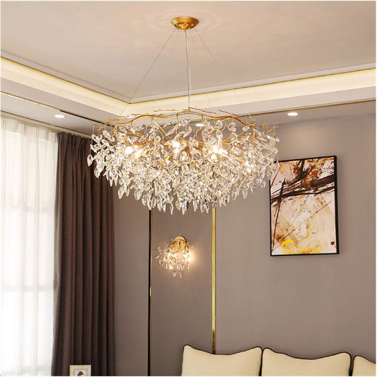 Lustre Opale Marocain Doré Verre Cristallin Élégant 80cm